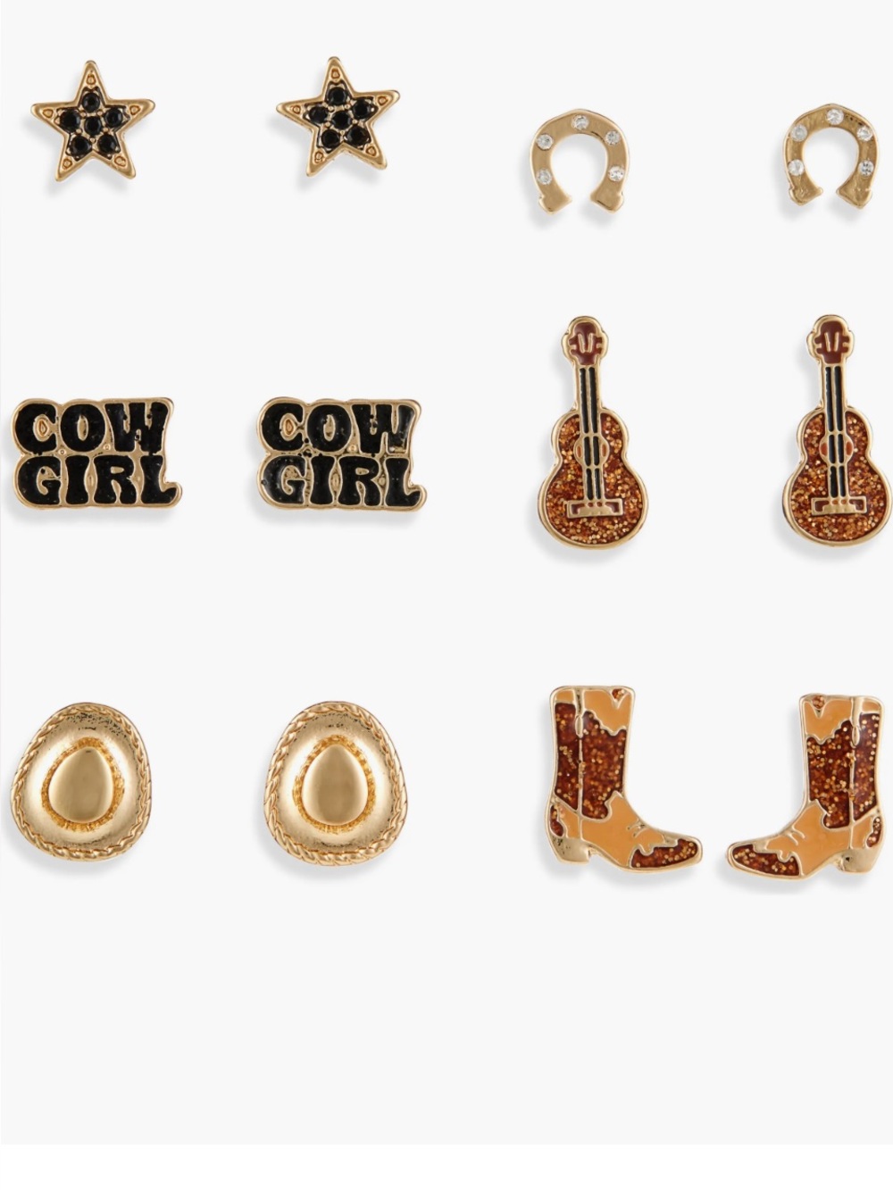NWT Cowboy/Rodeo 6-Pack Assorted Earrings
Leith